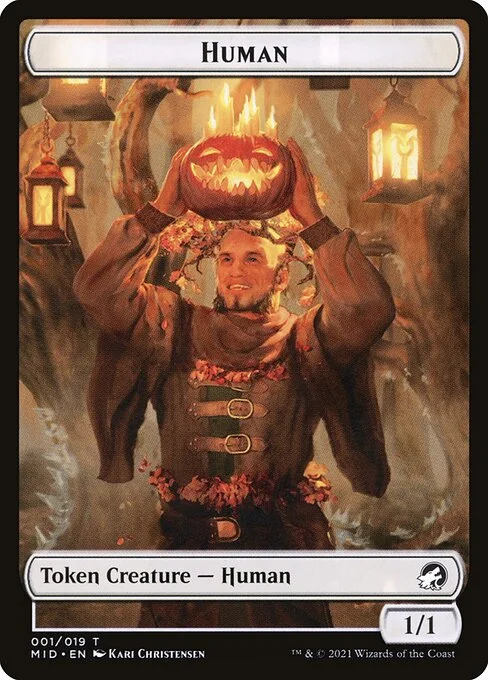 Human, carta Magic di tipo Token Creature — Human illustrata da Kari Christensen