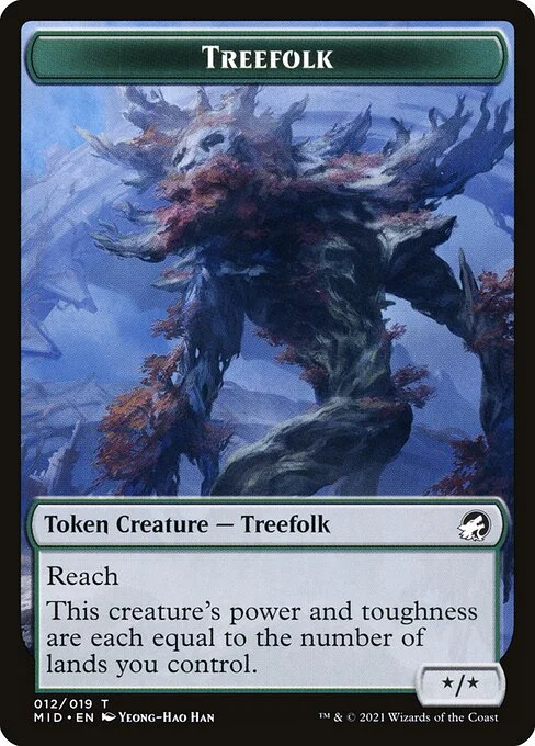 Treefolk, carta Magic di tipo Token Creature — Treefolk illustrata da Yeong-Hao Han