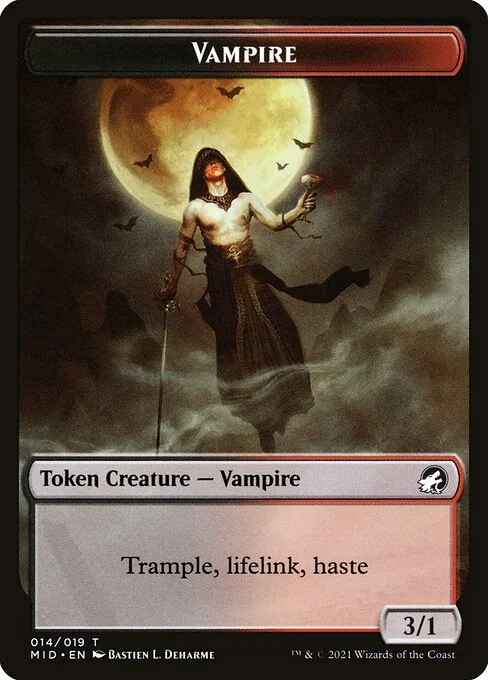 Vampire, carta Magic di tipo Token Creature — Vampire illustrata da Bastien L. Deharme