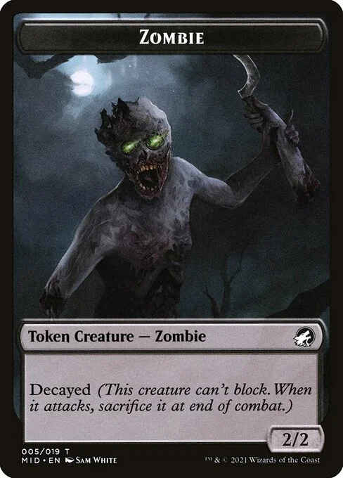 Zombie, carta Magic di tipo Token Creature — Zombie illustrata da Sam White