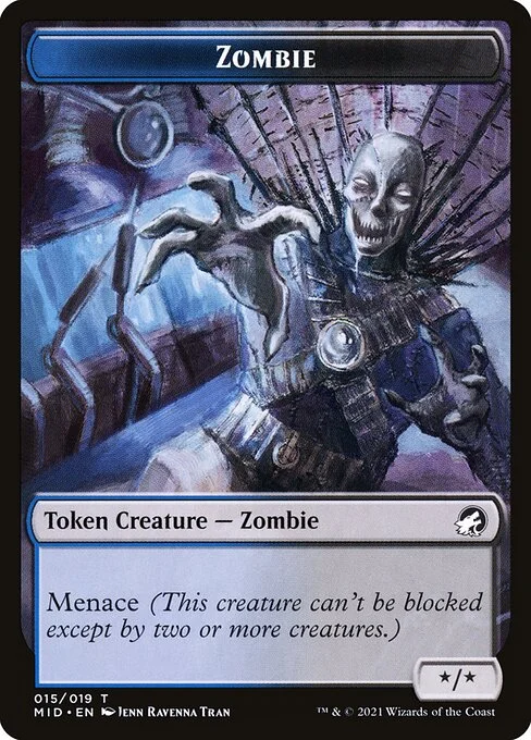 Zombie, carta Magic di tipo Token Creature — Zombie illustrata da Ravenna Tran