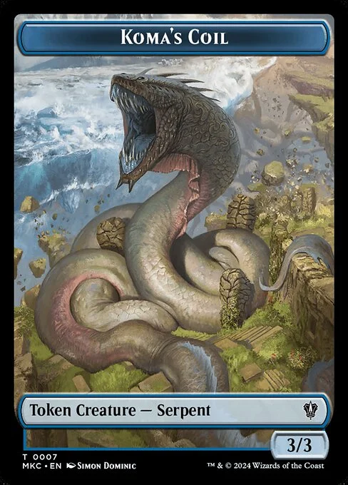 Koma's Coil, carta Magic di tipo Token Creature — Serpent illustrata da Simon Dominic