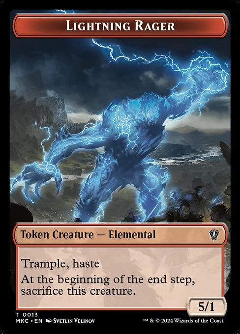 Lightning Rager, carta Magic di tipo Token Creature — Elemental illustrata da Svetlin Velinov