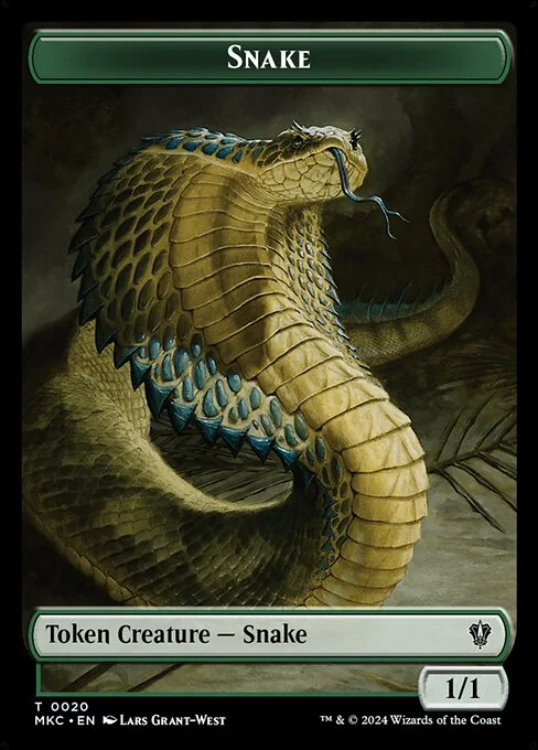 Snake, carta Magic di tipo Token Creature — Snake illustrata da Lars Grant-West