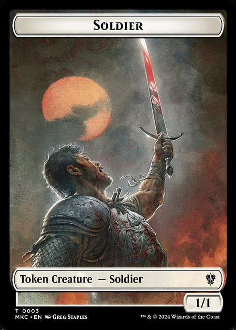 Soldier, carta Magic di tipo Token Creature — Soldier illustrata da Greg Staples