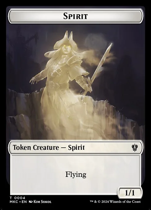 Spirit, carta Magic di tipo Token Creature — Spirit illustrata da Kim Sokol
