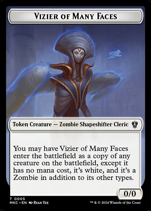 Vizier of Many Faces, carta Magic di tipo Token Creature — Zombie Shapeshifter Cleric illustrata da Ryan Yee