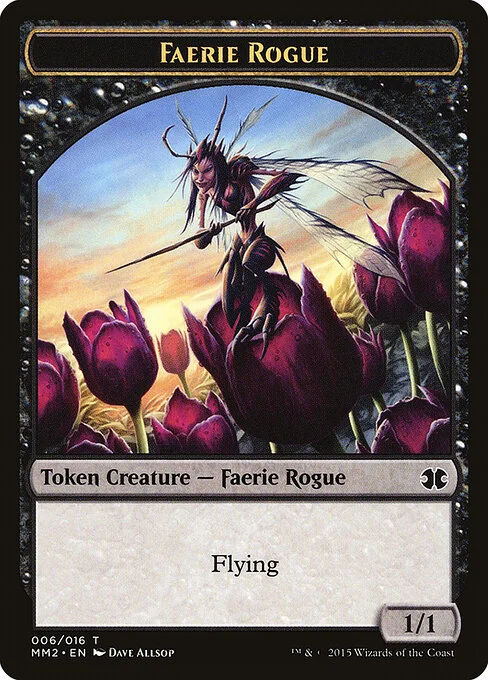 Faerie Rogue, carta Magic di tipo Token Creature — Faerie Rogue illustrata da Dave Allsop
