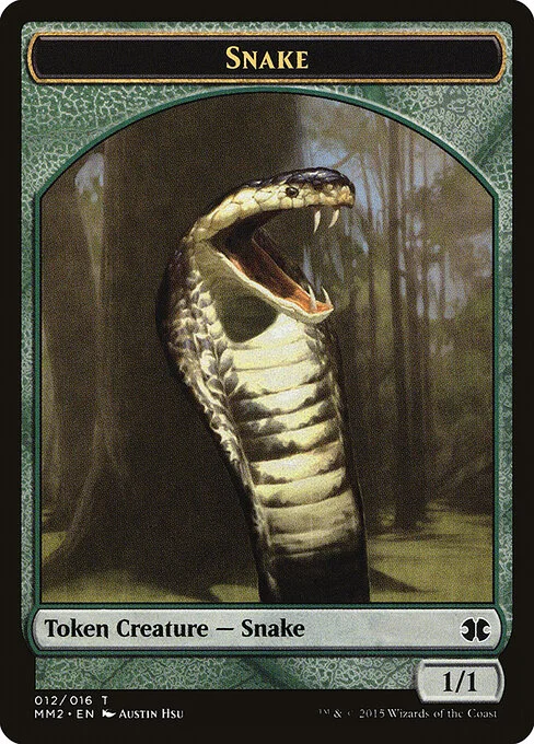 Snake, carta Magic di tipo Token Creature — Snake illustrata da Austin Hsu