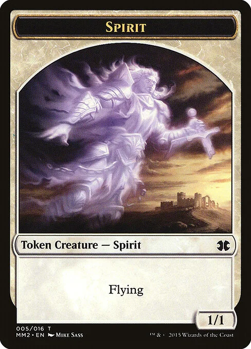 Spirit, carta Magic di tipo Token Creature — Spirit illustrata da Mike Sass