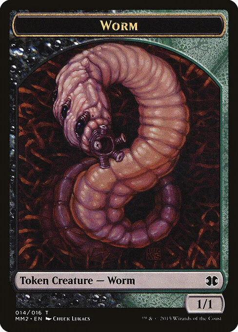 Worm, carta Magic di tipo Token Creature — Worm illustrata da Chuck Lukacs