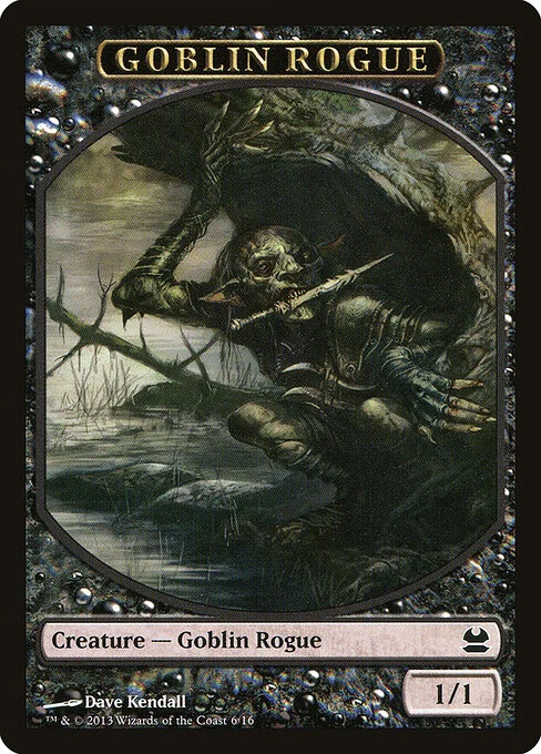 Goblin Rogue, carta Magic di tipo Token Creature — Goblin Rogue illustrata da Dave Kendall