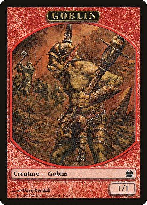 Goblin, carta Magic di tipo Token Creature — Goblin illustrata da Dave Kendall