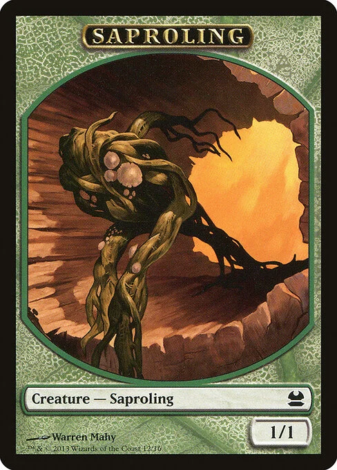 Saproling, carta Magic di tipo Token Creature — Saproling illustrata da Warren Mahy
