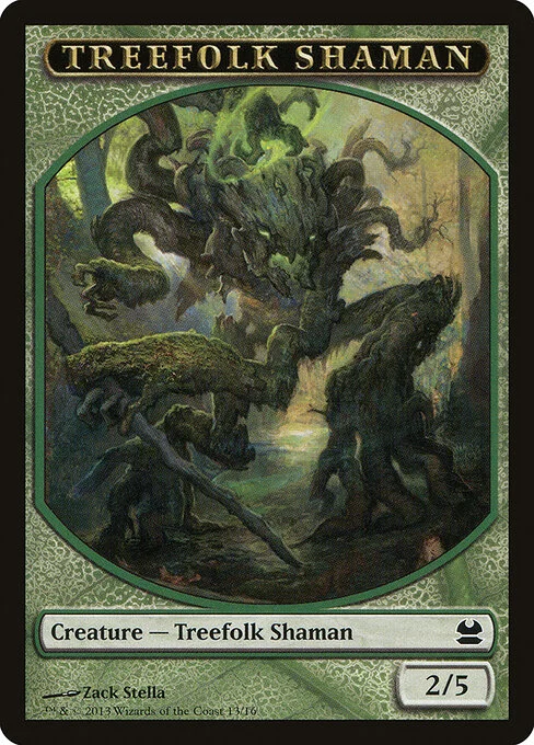 Treefolk Shaman, carta Magic di tipo Token Creature — Treefolk Shaman illustrata da Zack Stella