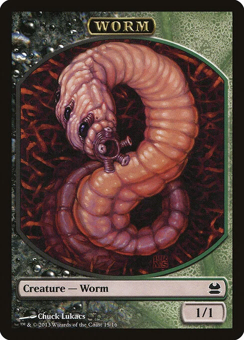 Worm, carta Magic di tipo Token Creature — Worm illustrata da Chuck Lukacs