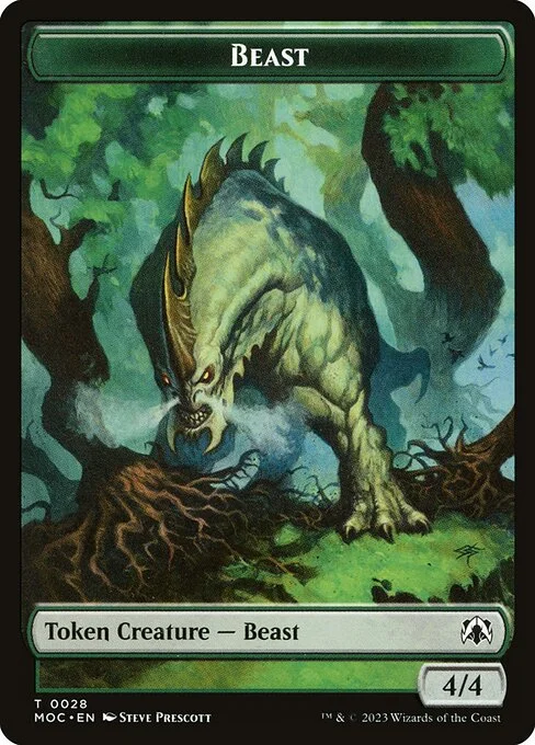 Beast, carta Magic di tipo Token Creature — Beast illustrata da Steve Prescott