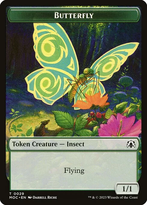 Butterfly, carta Magic di tipo Token Creature — Insect illustrata da Darrell Riche
