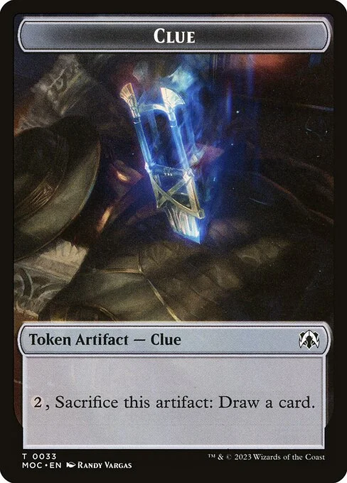 Clue, carta Magic di tipo Token Artifact — Clue illustrata da Randy Vargas