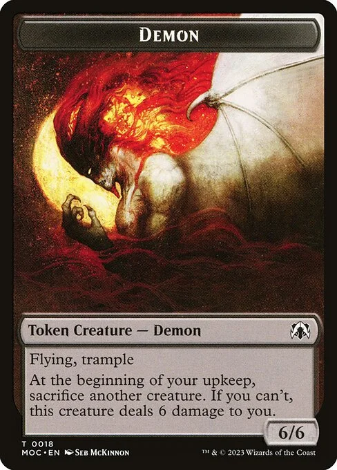 Demon, carta Magic di tipo Token Creature — Demon illustrata da Seb McKinnon