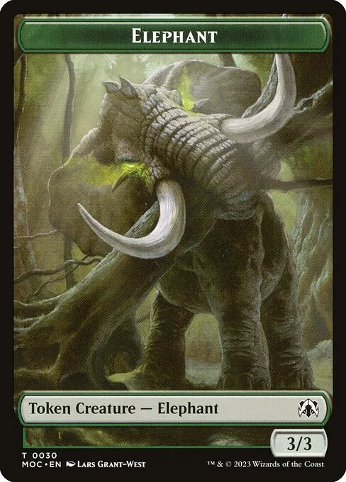 Elephant, carta Magic di tipo Token Creature — Elephant illustrata da Lars Grant-West