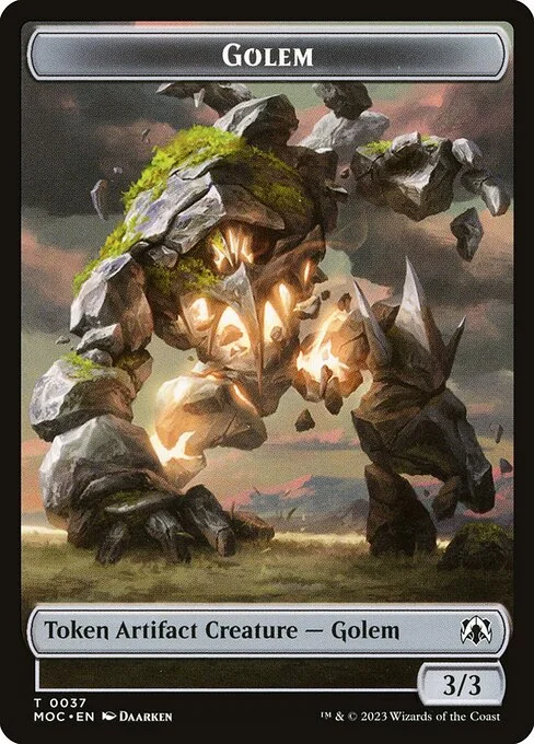 Golem, carta Magic di tipo Token Artifact Creature — Golem illustrata da Daarken