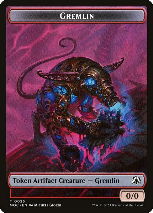Gremlin, carta Magic di tipo Token Artifact Creature — Gremlin illustrata da Michele Giorgi