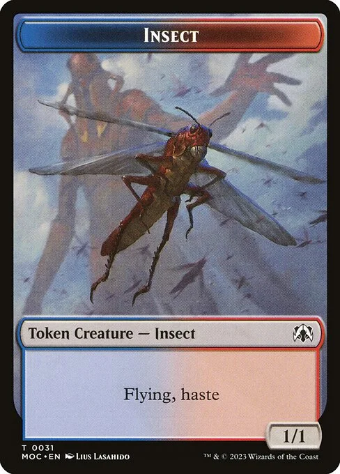 Insect, carta Magic di tipo Token Creature — Insect illustrata da Lius Lasahido