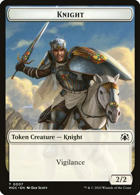 Knight, carta Magic di tipo Token Creature — Knight illustrata da Dan Murayama Scott
