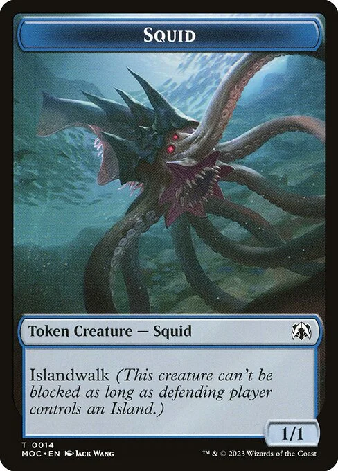 Squid, carta Magic di tipo Token Creature — Squid illustrata da Jack Wang