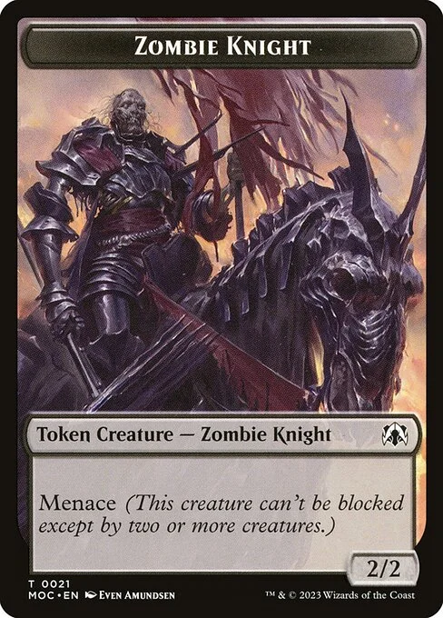 Zombie Knight, carta Magic di tipo Token Creature — Zombie Knight illustrata da Even Amundsen