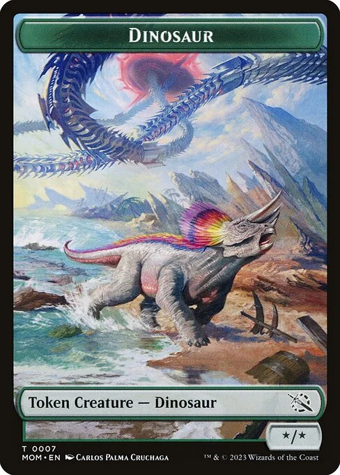 Dinosaur, carta Magic di tipo Token Creature — Dinosaur illustrata da Carlos Palma Cruchaga