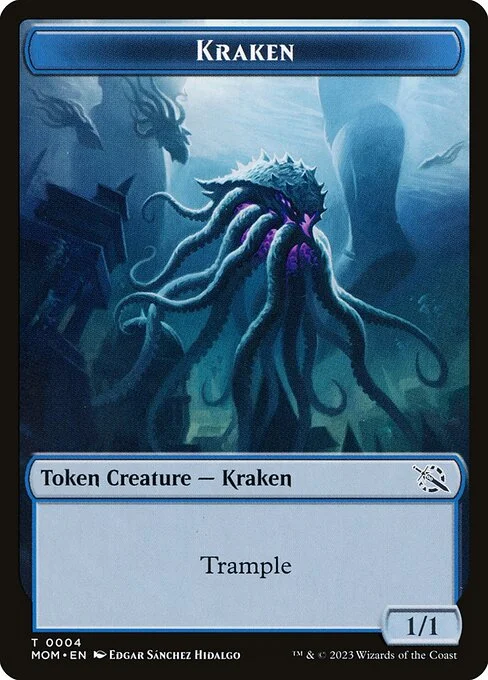 Kraken, carta Magic di tipo Token Creature — Kraken illustrata da Edgar Sánchez Hidalgo