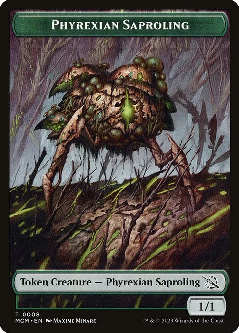Phyrexian Saproling, carta Magic di tipo Token Creature — Phyrexian Saproling illustrata da Maxime Minard