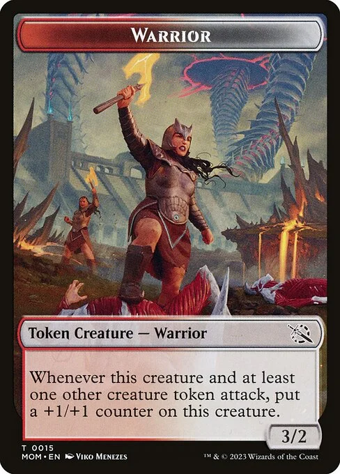 Warrior, carta Magic di tipo Token Creature — Warrior illustrata da Viko Menezes