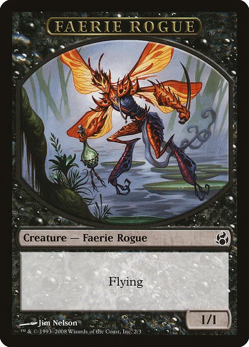 Faerie Rogue, carta Magic di tipo Token Creature — Faerie Rogue illustrata da Jim Nelson