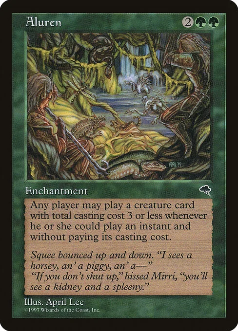 Aluren, carta Magic di tipo Enchantment illustrata da April Lee