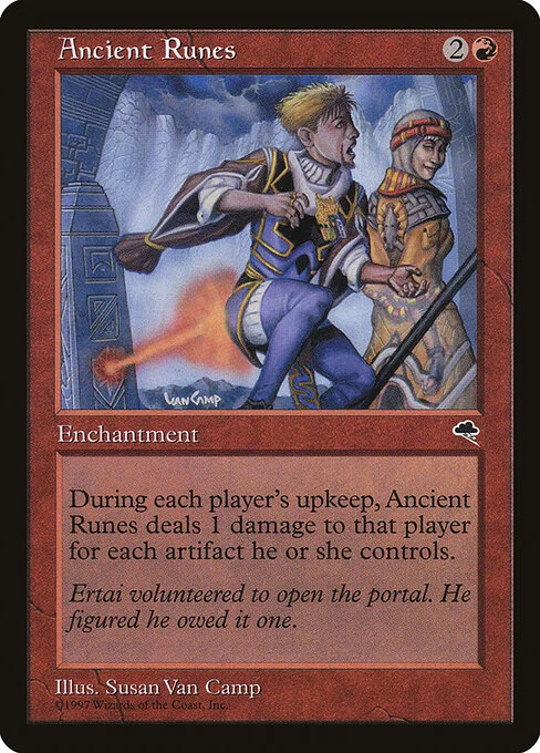Ancient Runes, carta Magic di tipo Enchantment illustrata da Susan Van Camp