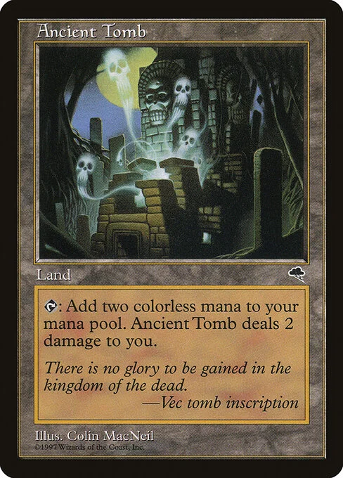 Ancient Tomb, carta Magic di tipo Land illustrata da Colin MacNeil