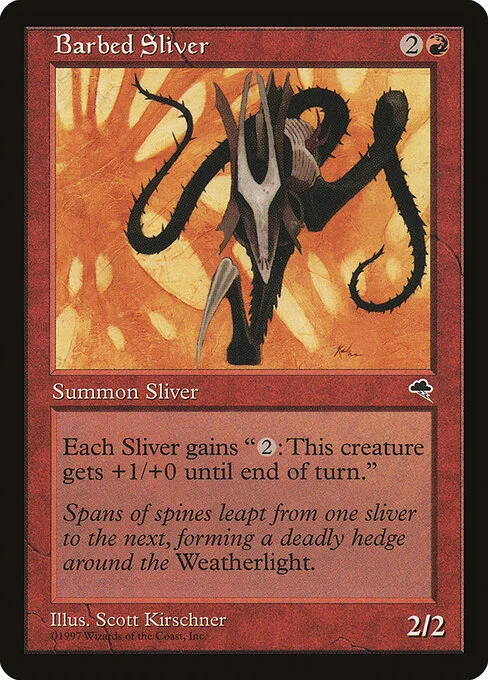 Barbed Sliver, carta Magic di tipo Creature — Sliver illustrata da Scott Kirschner