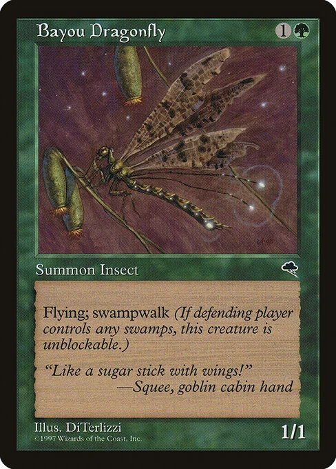 Bayou Dragonfly, carta Magic di tipo Creature — Insect illustrata da DiTerlizzi