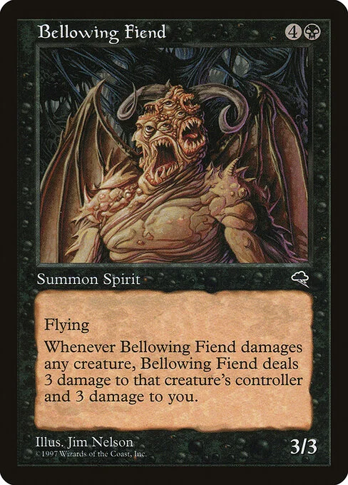 Bellowing Fiend, carta Magic di tipo Creature — Spirit illustrata da Jim Nelson
