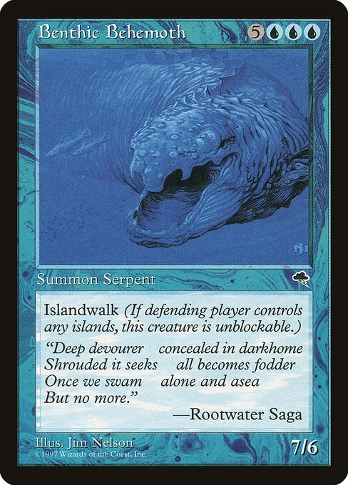 Benthic Behemoth, carta Magic di tipo Creature — Serpent illustrata da Jim Nelson