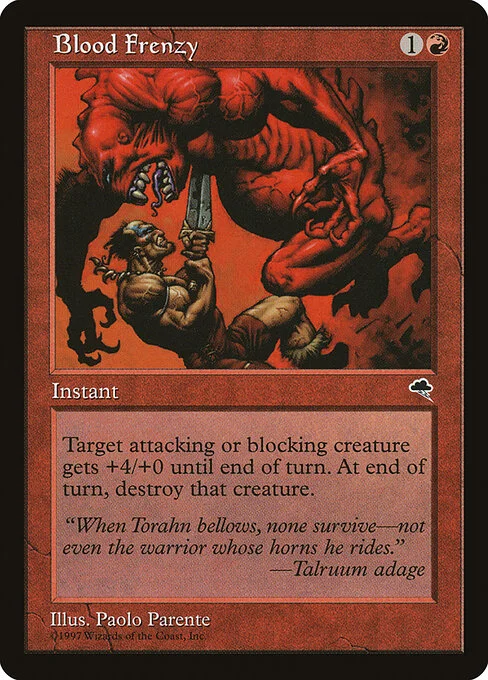 Blood Frenzy, carta Magic di tipo Instant illustrata da Paolo Parente