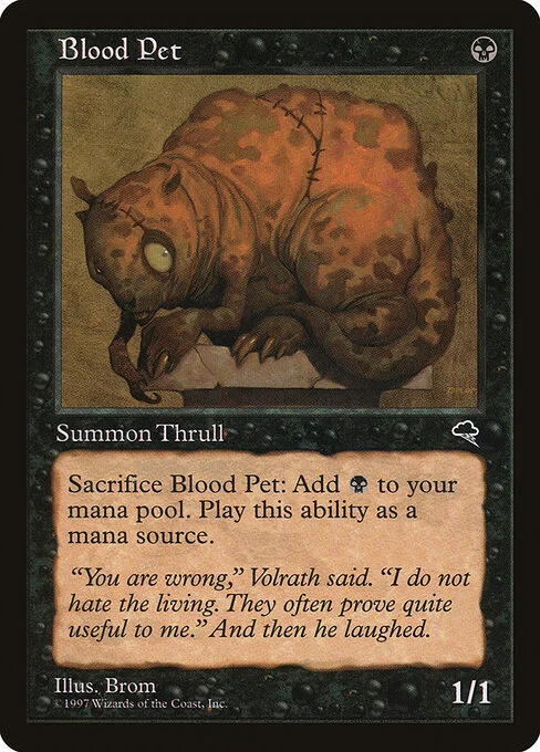 Blood Pet, carta Magic di tipo Creature — Thrull illustrata da Brom