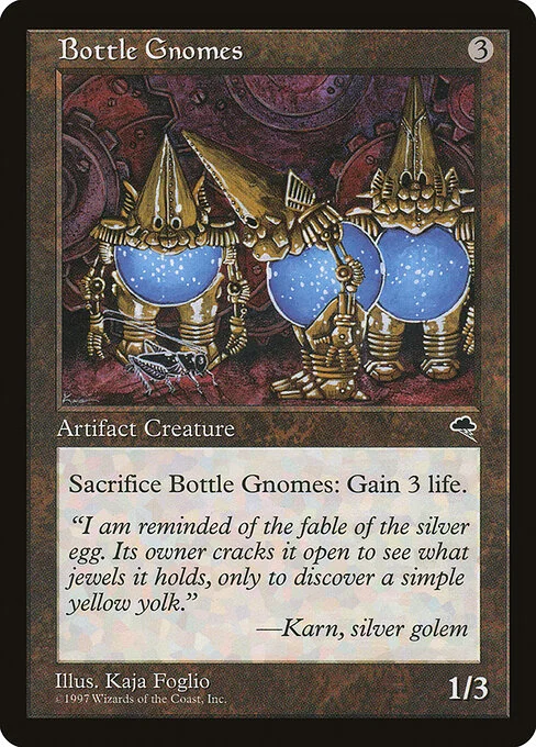 Bottle Gnomes, carta Magic di tipo Artifact Creature — Gnome illustrata da Kaja Foglio