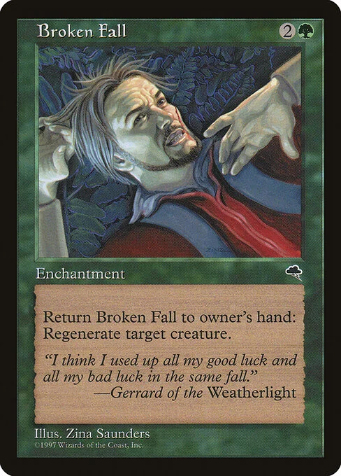 Broken Fall, carta Magic di tipo Enchantment illustrata da Zina Saunders