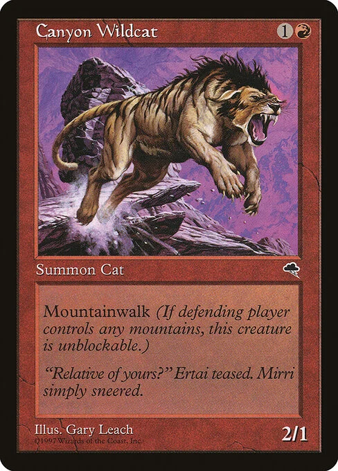 Canyon Wildcat, carta Magic di tipo Creature — Cat illustrata da Gary Leach
