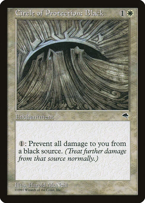 Circle of Protection: Black, carta Magic di tipo Enchantment illustrata da Harold McNeill