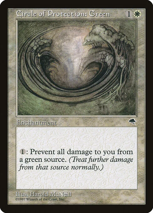 Circle of Protection: Green, carta Magic di tipo Enchantment illustrata da Harold McNeill